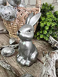 Великодній кролик для прикраси, срібло h 13 см, фото 7