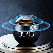 Музична колонка Bluetooth з годинником, радіо та RGB підсвічуванням Kimiso KMS-K12 Чорна, фото 8