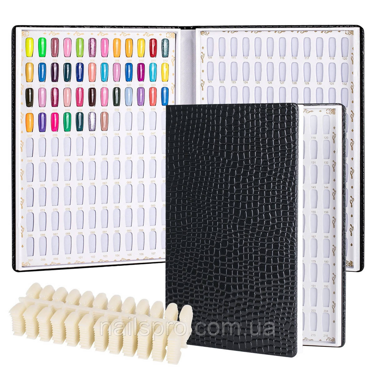 Книга палітра (без типс) на 216 зразків для демонстрації гель-лаків Чорний