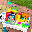 Дитячий столик із конструктором фігурки стільчик для творчості Розвивальний набір 148 елементів із місцем для зберігання, фото 5