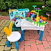 Дитячий столик із конструктором фігурки стільчик для творчості Розвивальний набір 148 елементів із місцем для зберігання, фото 3