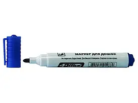 Маркер для дошки 1-3мм круглий спиртова основа, синій 4-105 ТМ 4OFFICE