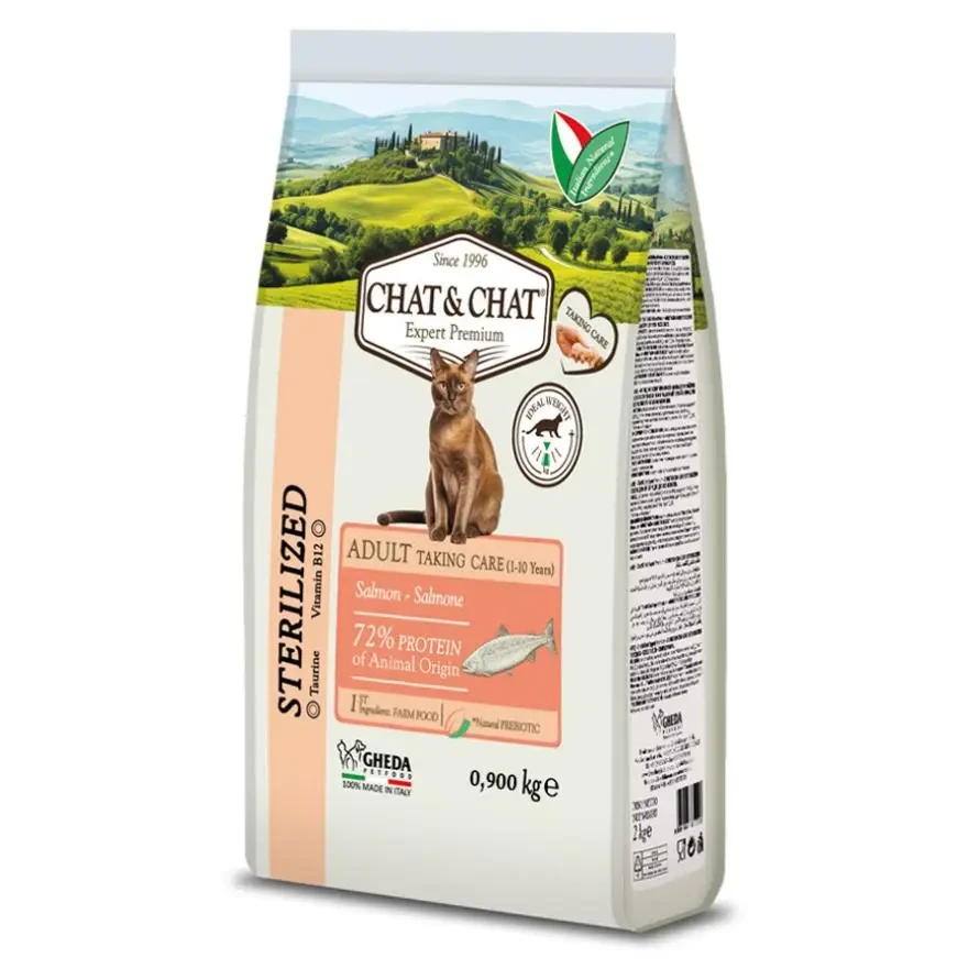 Сухий корм для котів ChatandChat Expert - Adult Sterilized with salmon 900g