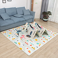 Дитячий розвиваючий двухсторонній термо килимок Дорога/Олені 180*200*1 см