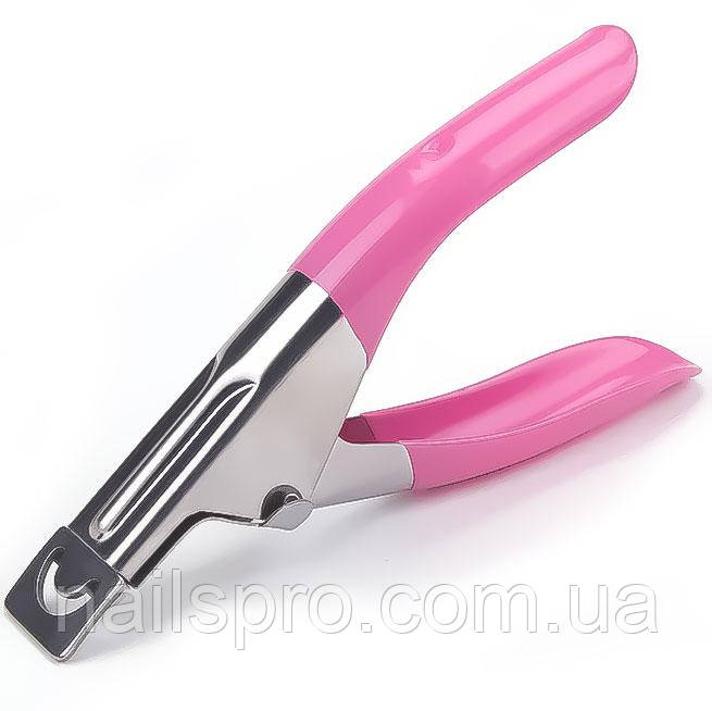 Типсоріз (гільйотина) для штучних нігтів, рожевий