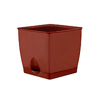 Горщик для квітів 14 см х 14 см коричневий Юніпласт