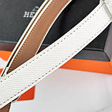 Жіночий шкіряний ремінь Hermes Гермес (280-1) білий, фото 7