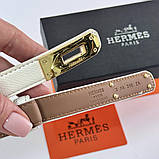 Жіночий шкіряний ремінь Hermes Гермес (280-1) білий, фото 8
