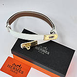 Жіночий шкіряний ремінь Hermes Гермес (280-1) білий, фото 6