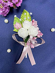 Весільна бутоньєрка для нареченого, свідків та гостей пудра. Бутоньєрка на весілля.