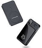 Павербанк магнітний Magnetic MagSafe Power Bank 10000 мАг з потужністю 22.5 Вт Чорний, фото 8