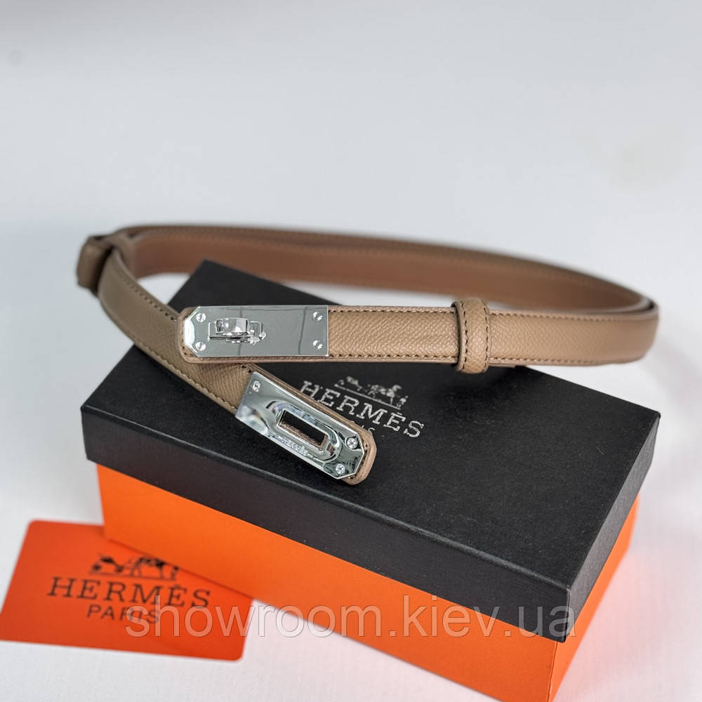 Жіночий шкіряний ремінь Hermes Гермес (280-2) тауп