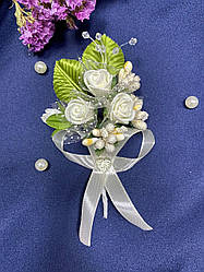 Весільна бутоньєрка для нареченого, свідків та гостей айворі. Бутоньєрка на весілля.