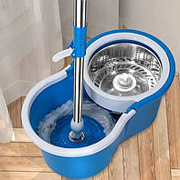 Швабра з відром і турбо-віджимом Easy Mop, 10 л, синє