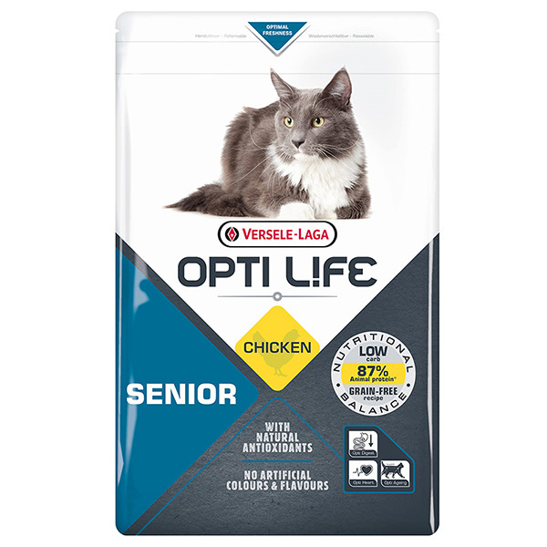 Opti Life Senior ОПТІ ЛАЙФ СЕНЬЙОР беззерновий сухий суперпреміум корм для літніх котів 2.5 кг