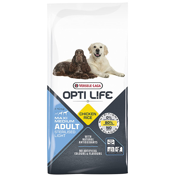 Opti Life Sterilised Light Medium & Maxi ОПТІ ЛАЙФ СТЕРІЛАЙЗИД ЛАЙТ СЕРЕДНІХ ВЕЛИКИХ сухий суперпреміум корм для собак 12.5 кг