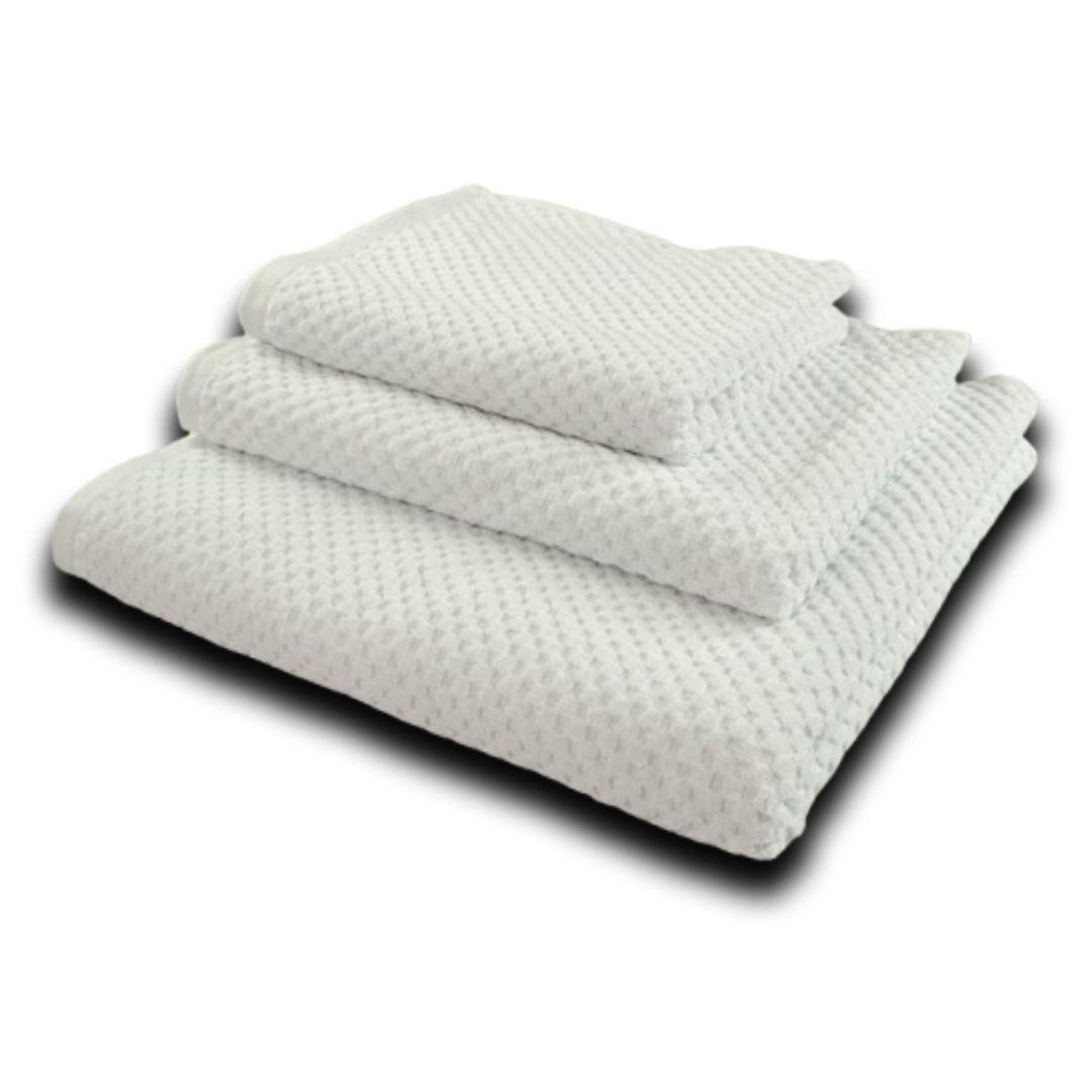 Комплект махрових рушників велюр дамаск 40х70, 50х90, 70х140 (Білий) ББ, фото 1