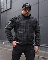 Кофта фліс соти Гексагон на блискавці Шотландка клітинка