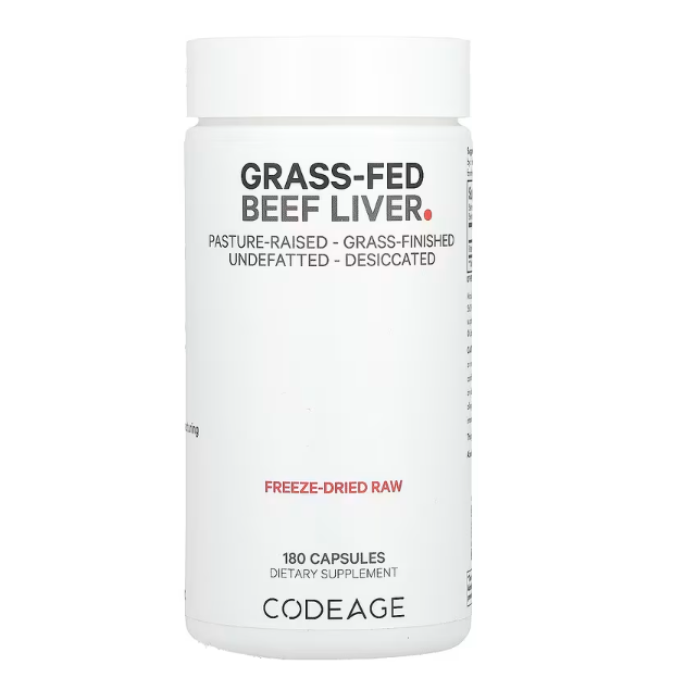 Печінка яловича від тварин трав'яного відкорму Codeage 500 мг 180 капсул, фото 1