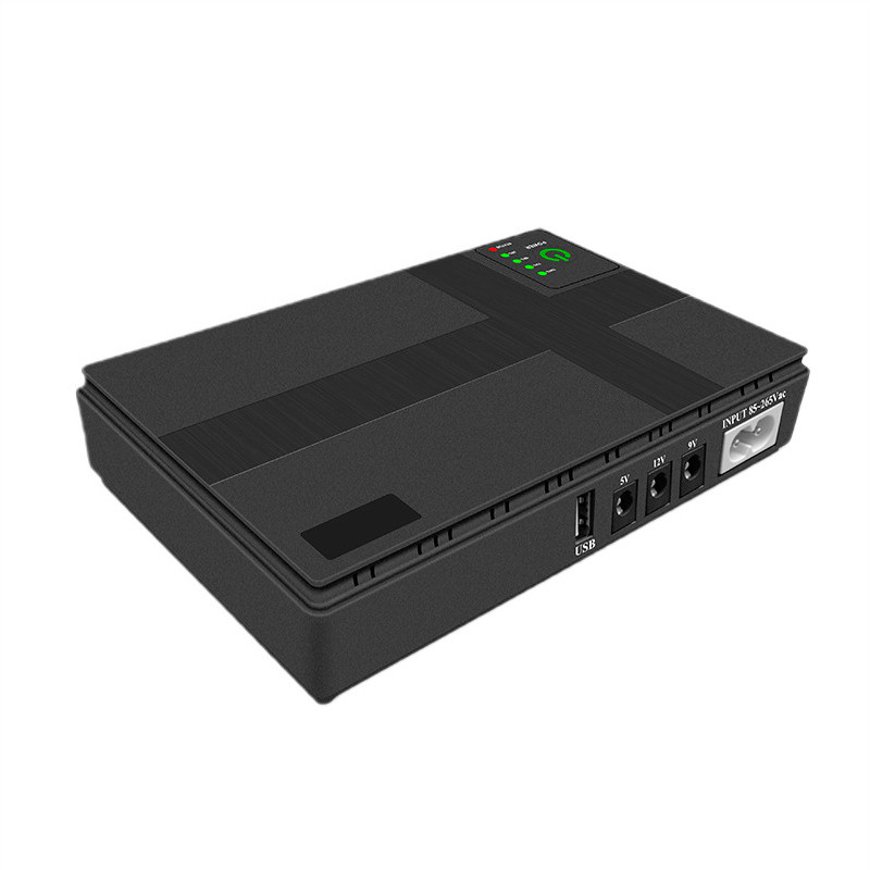 Джерело безперебійного живлення Mini UPS для роутера 18W 10400mAh DC 5В 9В 12В USB Чорний (код: DC1018)