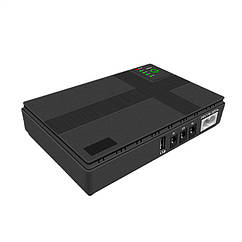 Джерело безперебійного живлення Mini UPS для роутера 18W 10400mAh DC 5В 9В 12В USB Чорний (код: DC1018)