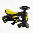 Каталка толокар велосипед триколісний Best Trike BST-7702 Жовтий, з батьківською ручкою, фото 4