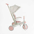 Триколісний велосипед-трансформер з батьківською ручкою 4 в 1 Best Trike BS-12-303 Біло-Рожевий, нейлонова, фото 3