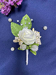 Весільна бутоньєрка для нареченого, свідків та гостей айворі. Бутоньєрка на весілля.