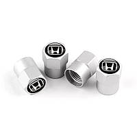 Ковпаки вентиля колеса HONDA Хонда сірі 4шт алюміній (ковпачок ніпеля)