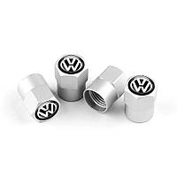 Ковпаки вентиля колеса VolksWagen VW сірі 4шт алюміній (ковпачок ніпеля)