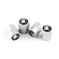 Ковпаки вентиля колеса SKODA сірі 4шт алюміній (ковпачок ніпеля)