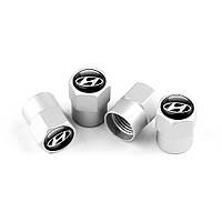 Ковпаки вентиля колеса Hyundai сірі 4шт алюміній (ковпачок ніпеля)