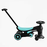 Дитячий велосипед-толокар Best Trike BST-8130 Бірюзовий, з батьківською ручкою, фото 2