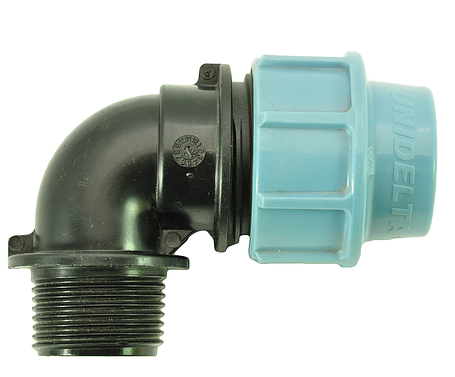 Коліно 25х3/4" затискне з зовнішньою різьбою Unidelta, фото 1