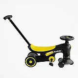 Дитячий велосипед-толокар Best Trike BST-7702 Жовтий, з батьківською ручкою, фото 3