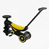 Дитячий велосипед-толокар Best Trike BST-7702 Жовтий, з батьківською ручкою, фото 4
