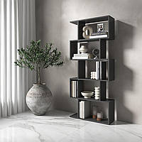 Полка для книг VAYS M-12, стеллаж на 5 полок, ЛДСП, 70×24×163 см - для дома, гостиной, офиса