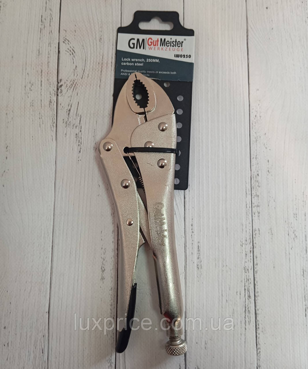 Кліщі затискні універсальні з фіксатором 250 мм GUT MEISTER LW0250 Luxprice, фото 1
