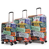 Чохол для валізи Польща великий L тканина (дайвінг) номера/Fly 221-28, фото 7