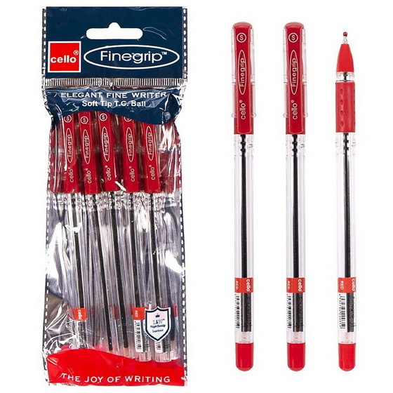 Ручка шариковая Cello FINEGRIP CL388B, красная 0,5мм