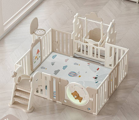 Дитячий манеж з килимком 4в1 Terrio “Sleepy M” 150х180 см, фото 1
