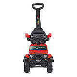 Дитяча каталка-толокар Bambi M 4845 з батьківською ручкою 2 в 1 червоний, фото 4
