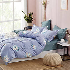 Комплект постільної білизни сімейний Bella Villa сатин фіолетовий (B-0267 Fm)