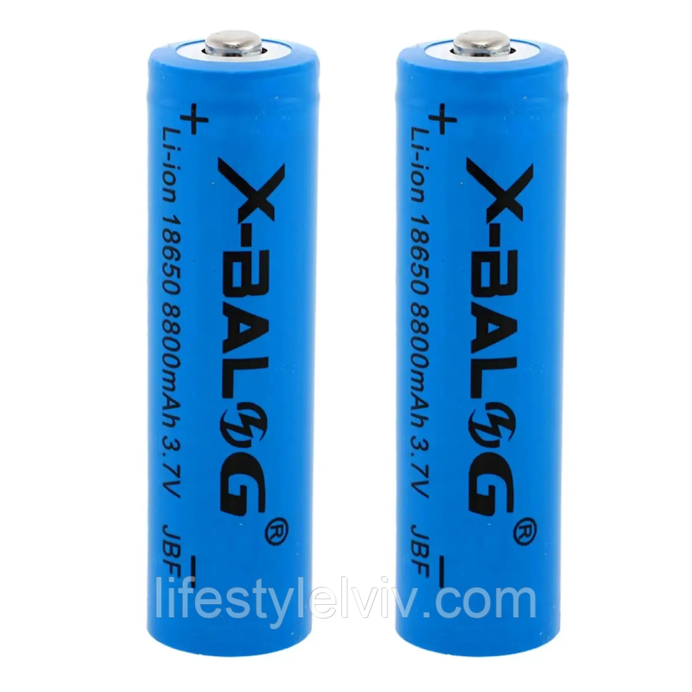 Комплект 2шт Літій-іонний акумулятор 8800mAh (3,7V) X-BALOG / Багаторазова акумуляторна батарея, фото 1