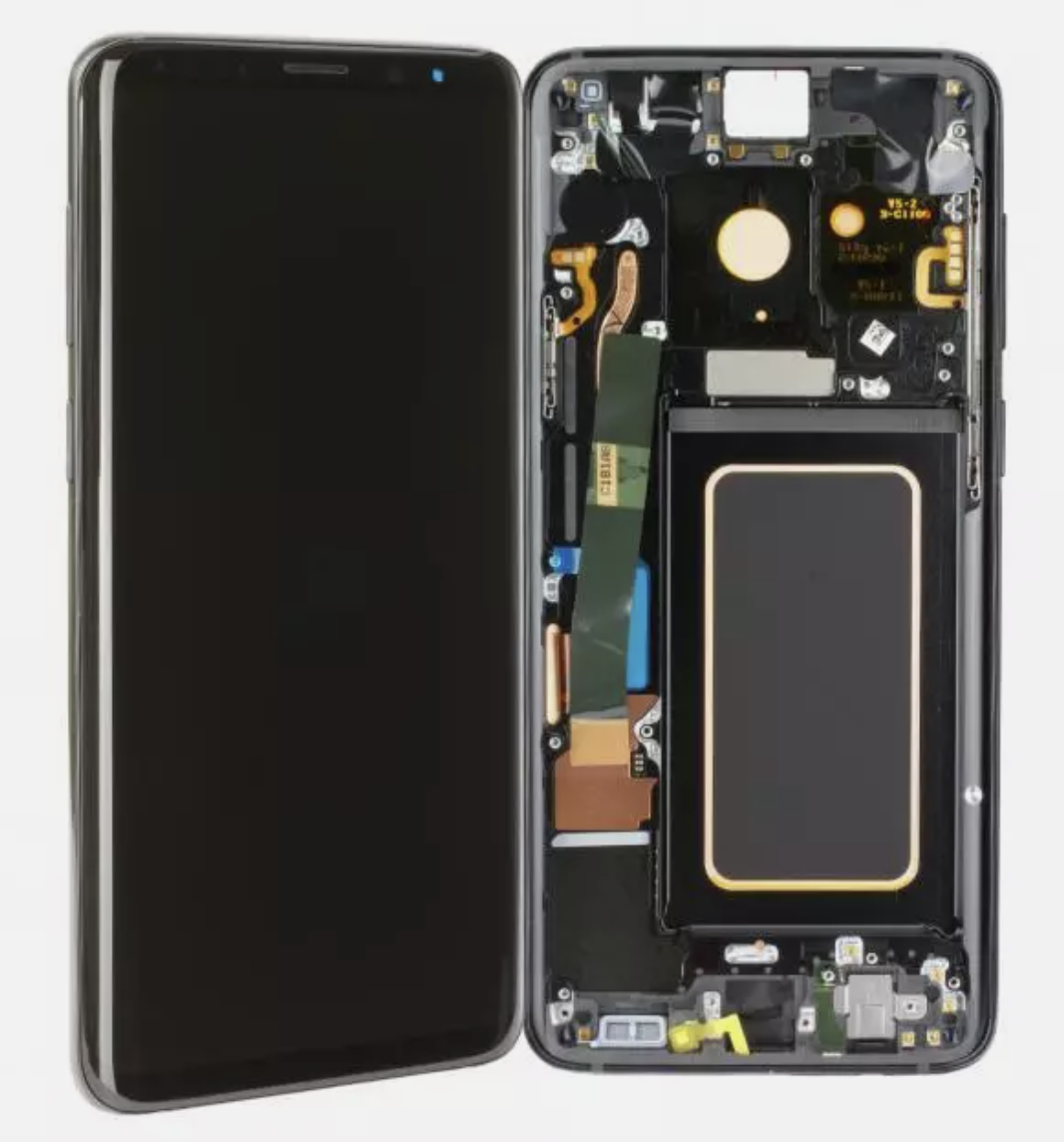 Дисплей (екран) для Samsung G965F Galaxy S9 Plus + тачскрин, сріблястий, з передньою панеллю