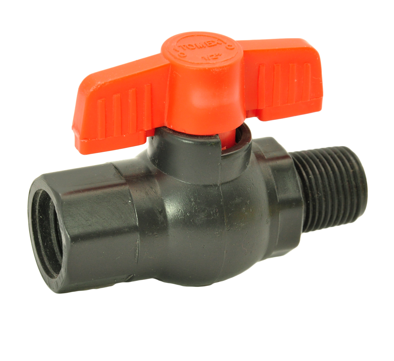 Кран кульовий 1/2" пластиковий різьба внутрішня-зовнішня