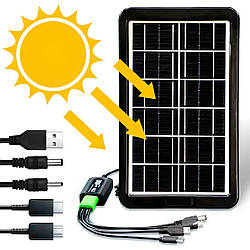Сонячна панель з 5 перехідниками 3Вт, CCLamp CL-630 / Портативна сонячна батарея