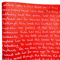 Подарочная бумага ретро "Письмо"(183) белое на красном