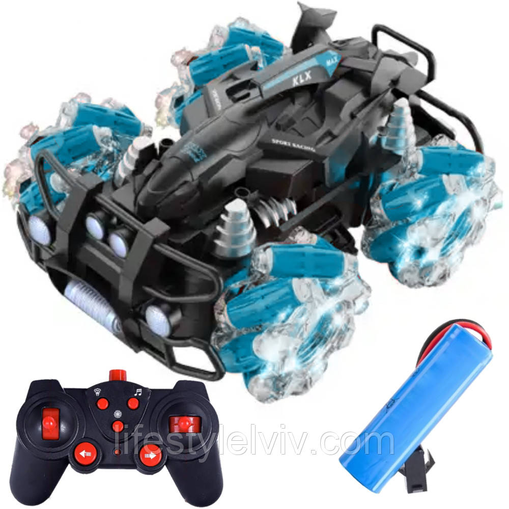 Трюкова машинка на радіокеруванні з підсвічуванням, від USB / Машинка перевертень для дітей / Машинка всюдихід, фото 1