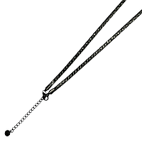 Ланцюжок плетіння "Пітон" 0,4/42 см +5,5 см чорний родій (Медичне золото) (370994)